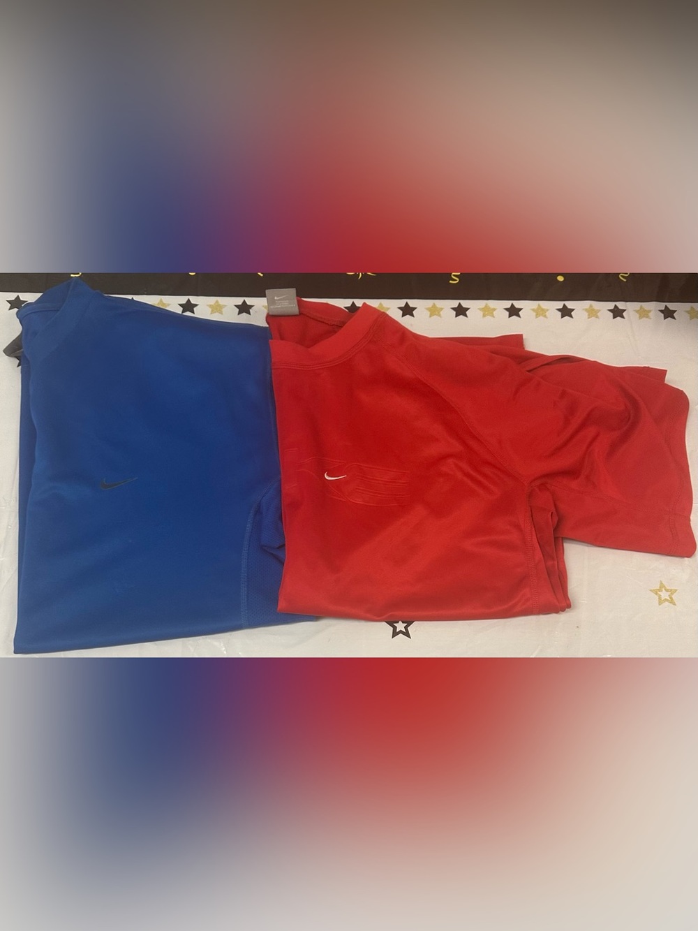 Nike Red Short-Sleeve Athletic Tee with White Swoosh